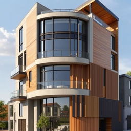 A modern architectural design that exemplifies balanced proportions and a harmonious mix of symmetry and asymmetry