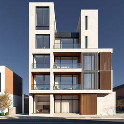 A modern architectural design that exemplifies balanced proportions and a harmonious mix of symmetry and asymmetry