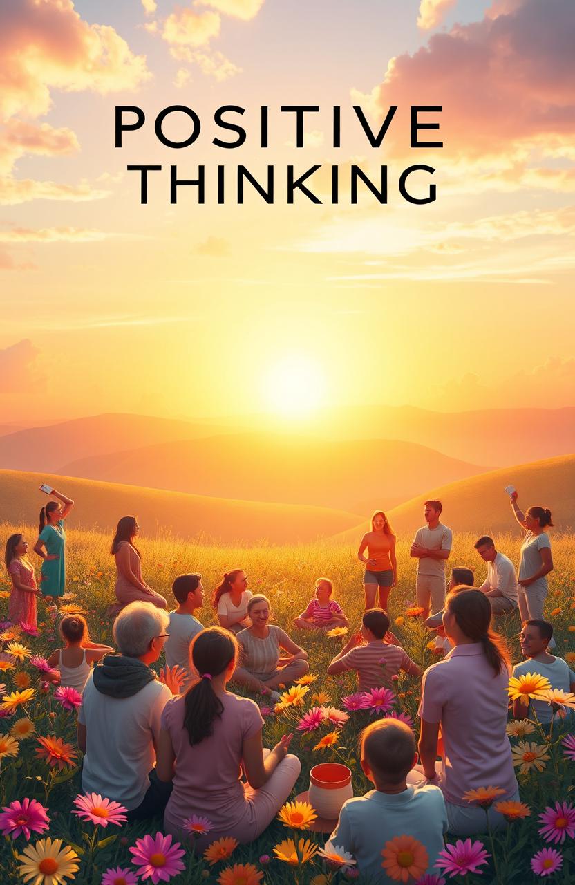 A vibrant and uplifting scene depicting the concept of positive thinking