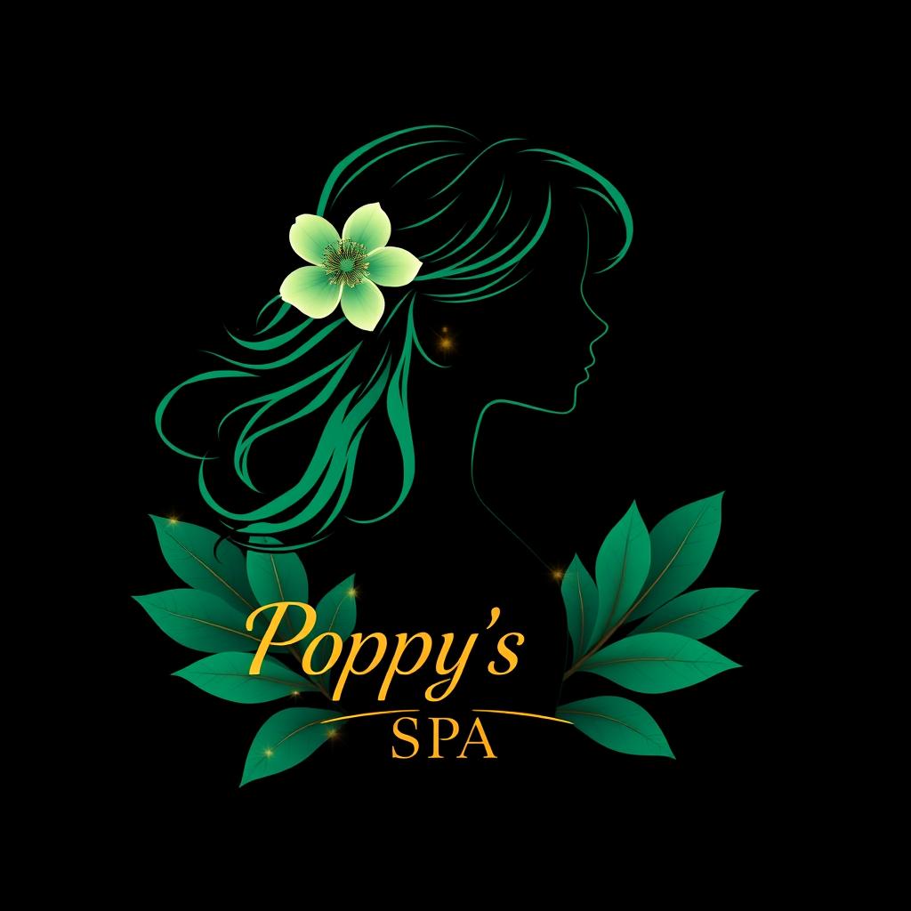 A luxurious online profile image for 'Poppy's Spa', set against a black background