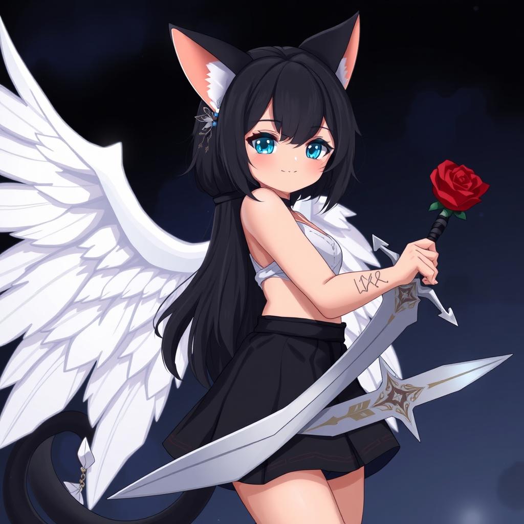 Rosbud is a kind-hearted young woman, nearly eighteen, with striking black hair, large blue eyes, and a beautiful face