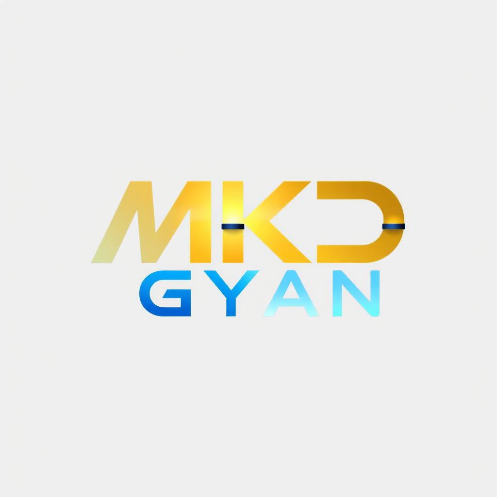 A modern and sleek logo design featuring the text 'MKD GYAN'