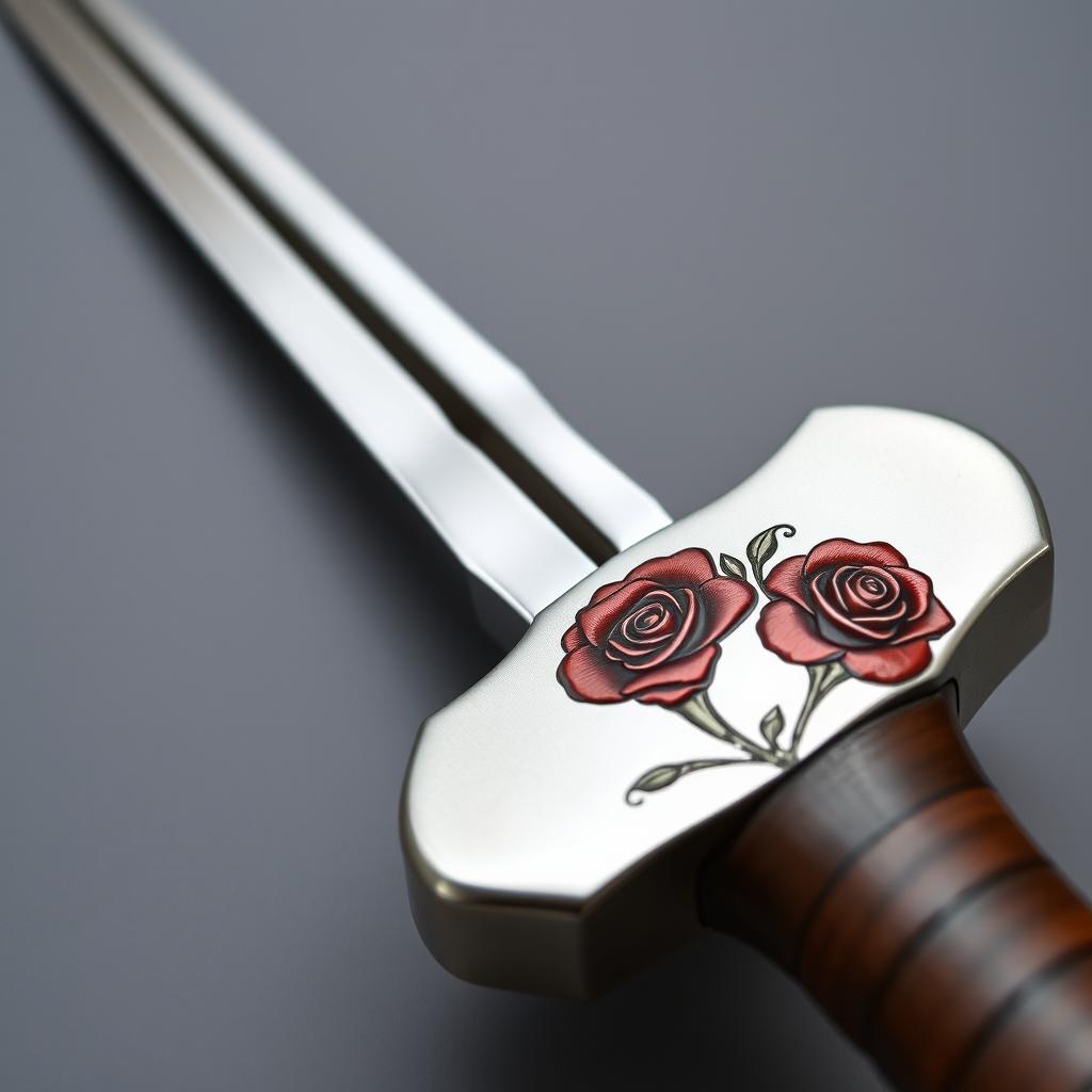 A beautiful and shiny silver sword with a very sharp blade