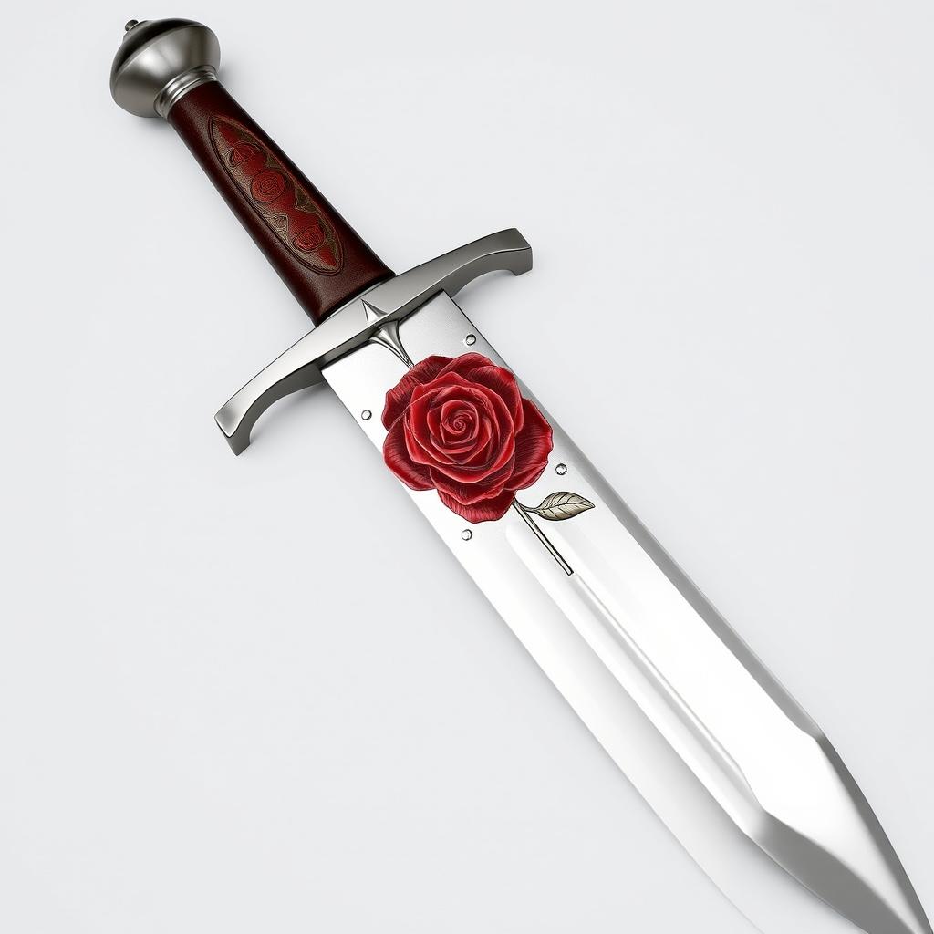 A beautiful and shiny silver sword with an incredibly sharp blade