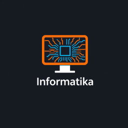 A contemporary and dynamic logo design for an 'Informatics' subject