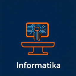 A contemporary and dynamic logo design for an 'Informatics' subject