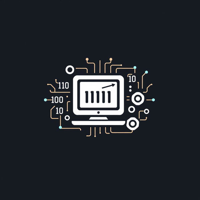 A logo design for the subject of Informatics, featuring a stylized computer as the central element