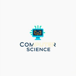 A modern and sleek logo designed for the subject of Computer Science