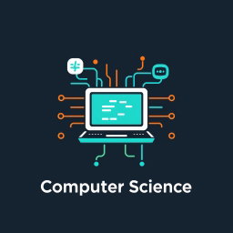 A modern and sleek logo designed for the subject of Computer Science