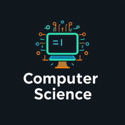 A modern and sleek logo designed for the subject of Computer Science