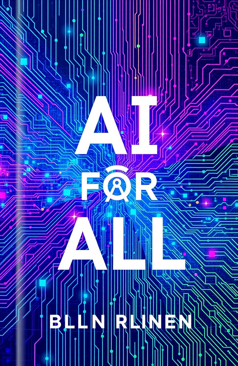 A visually striking book cover design for the title 'AI FOR ALL'