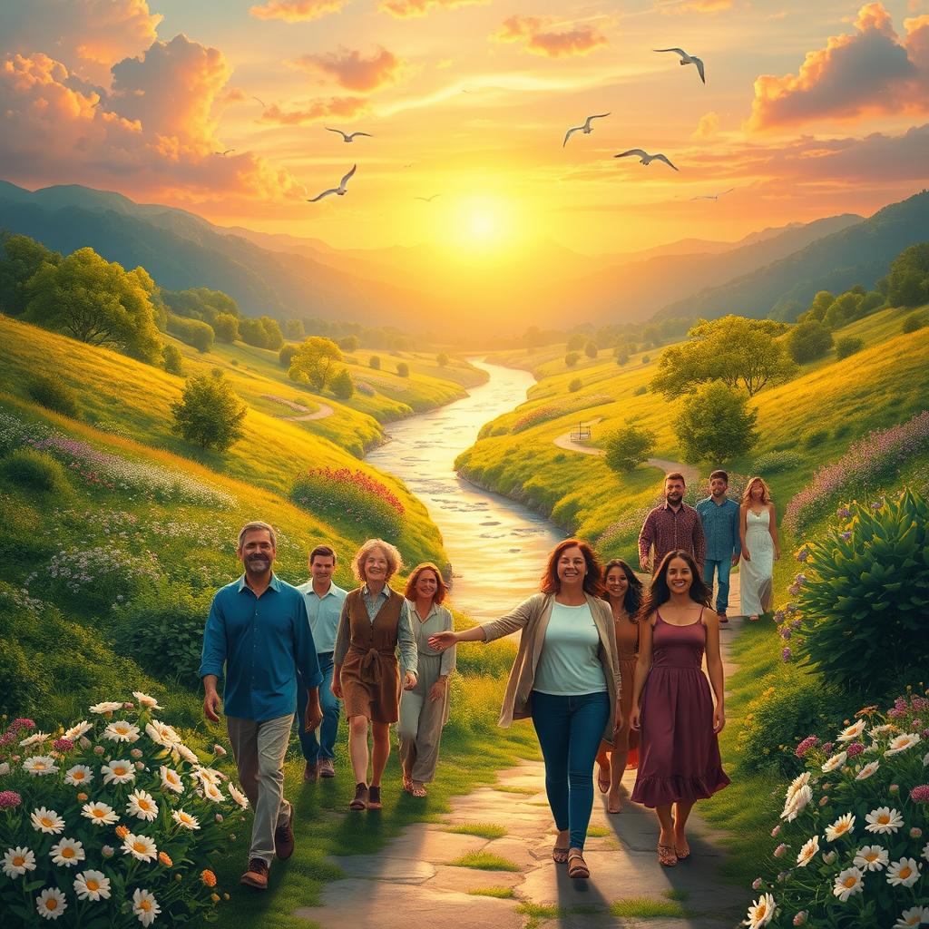 A visually stunning depiction of a beautiful journey symbolizing hope and healing