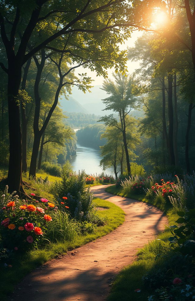 A serene landscape depicting a beautiful journey of hope and healing, inspired by the theme of 'It was all meant to happen' by Snehal