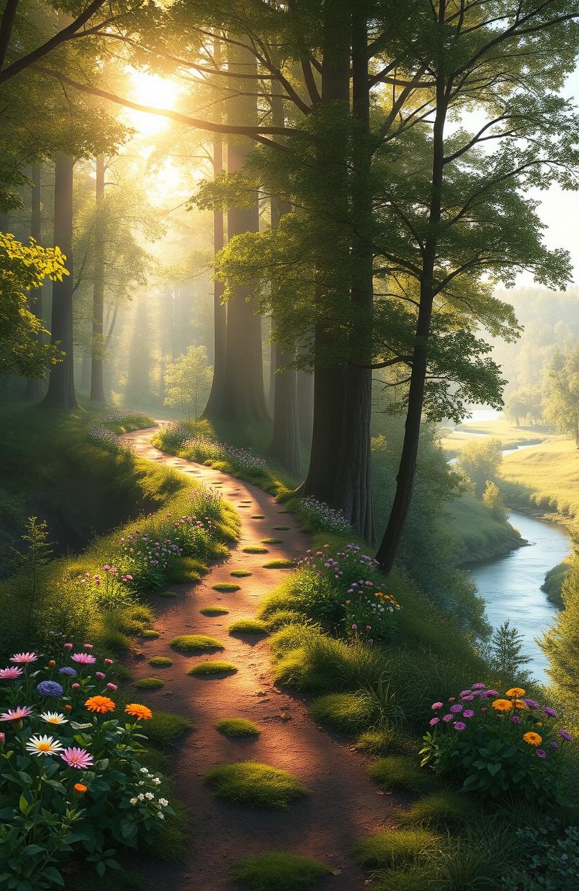 A serene landscape depicting a beautiful journey of hope and healing, inspired by the theme of 'It was all meant to happen' by Snehal