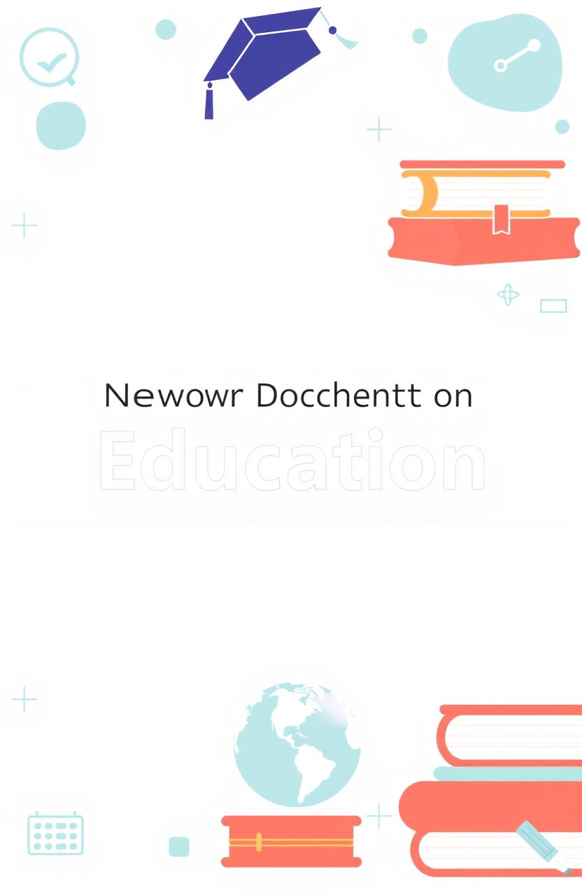 A polished and modern cover page for a presentation document about education