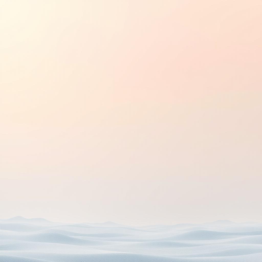A highly detailed and captivating serene backdrop featuring a soft pastel gradient that transitions elegantly from peach at the top to muted blue at the bottom