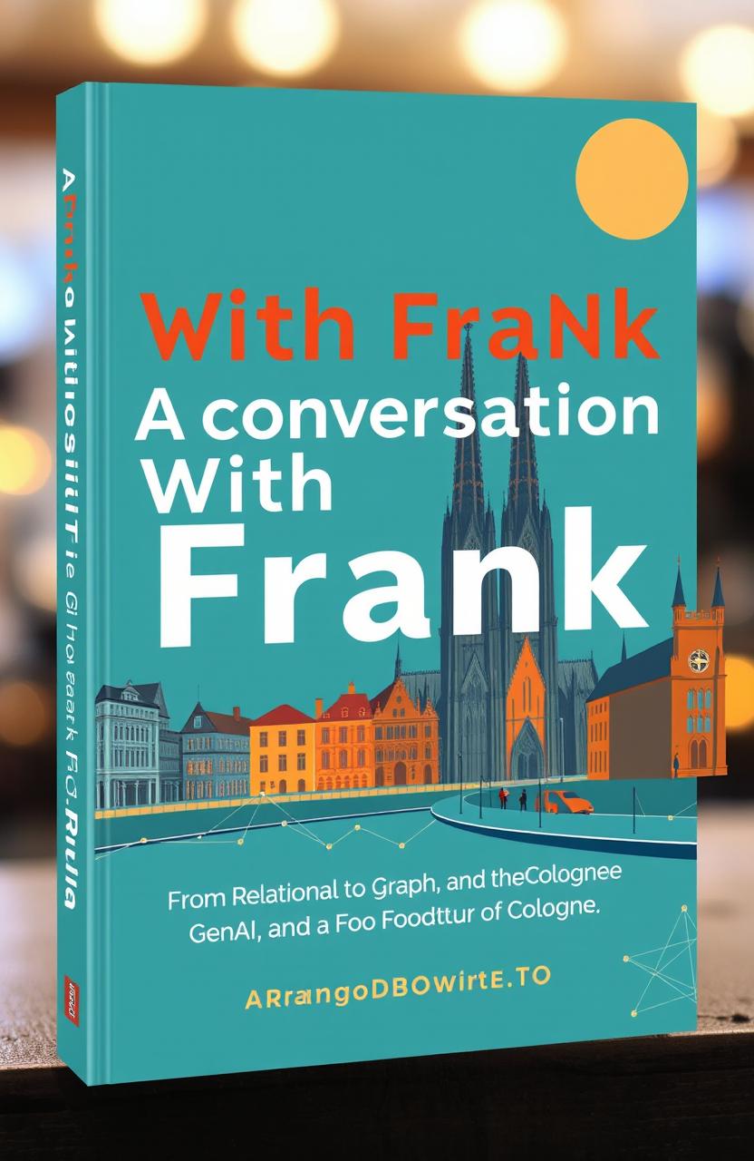 A vibrant book cover design titled 'A Conversation With Frank'