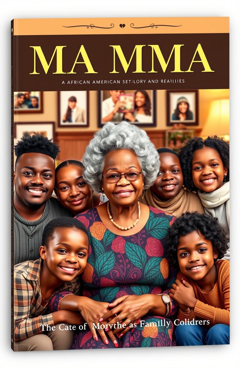 A heartwarming book cover featuring MAMMA, an African American grandmother, radiating warmth and love