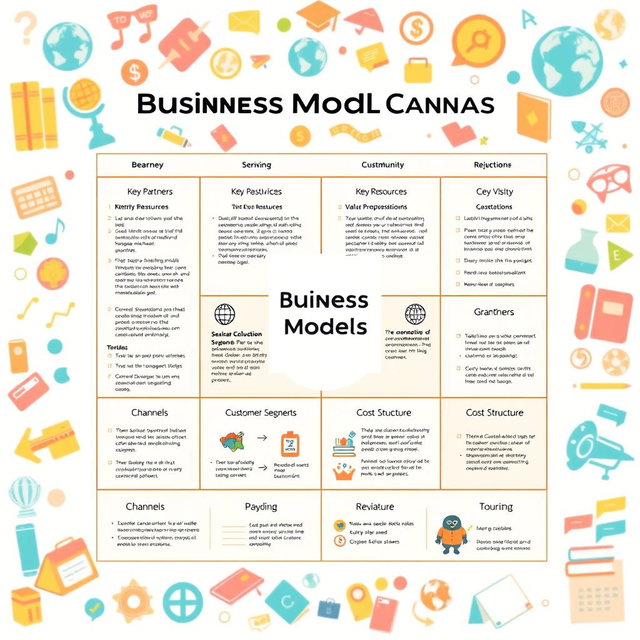A detailed and informative illustration of a Business Model Canvas specifically designed for educational tourism (Edu Wisata)