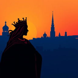 A beautiful book cover design showcasing the striking silhouette of the playing card Queen of Hearts in the foreground