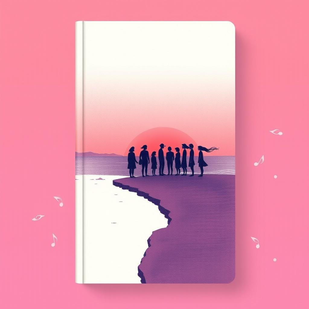 A captivating book cover design featuring a dreamy gradient of twilight purples fading into soft coral reds, reminiscent of the last light of a summer day