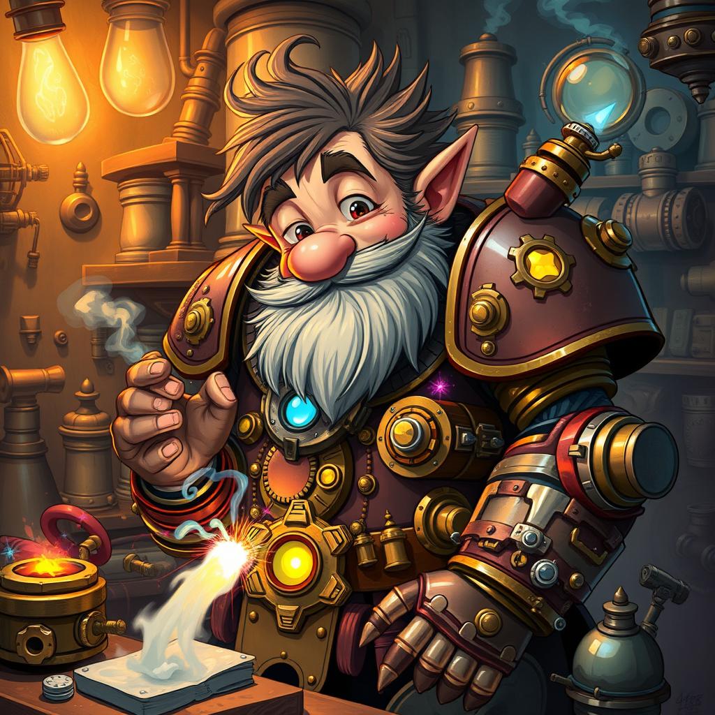 Meet the Whimsical Dwarven Artificer in Steampunk Style
