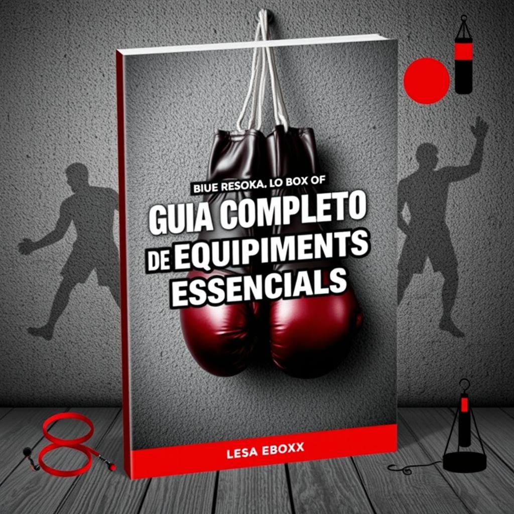 Cover design for an e-book titled 'Guia Completo de Equipamentos Essenciais no Boxe'