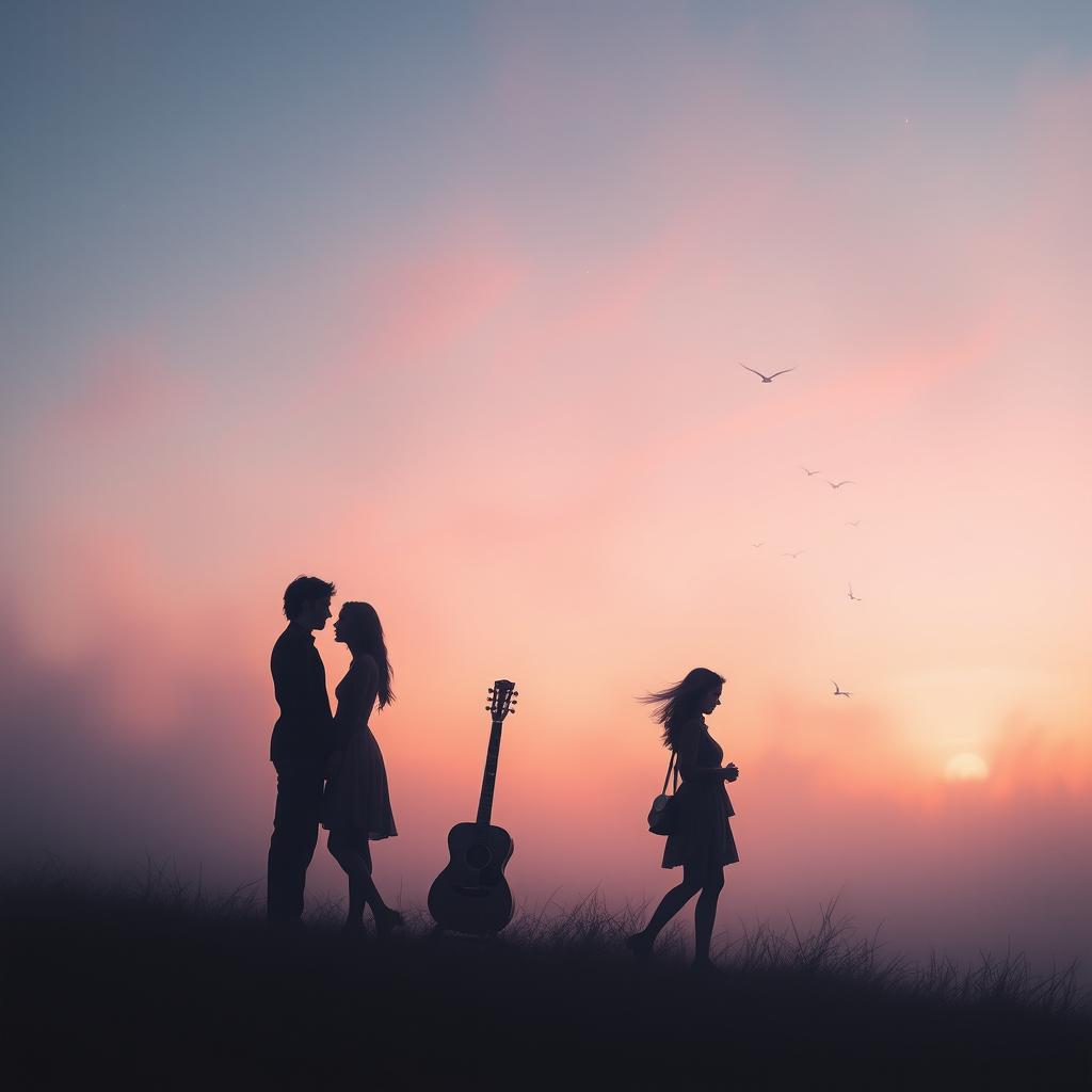 A dreamy wash of twilight hues, showcasing misty pinks, deep purples, and soft blues, creates a captivating backdrop of an endless summer night