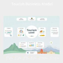 A professional and comprehensive illustration of a Tourism Business Model