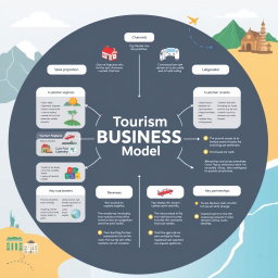 A professional and comprehensive illustration of a Tourism Business Model