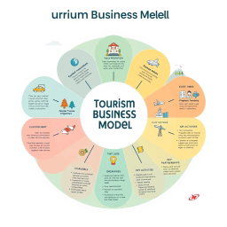 A professional and comprehensive illustration of a Tourism Business Model