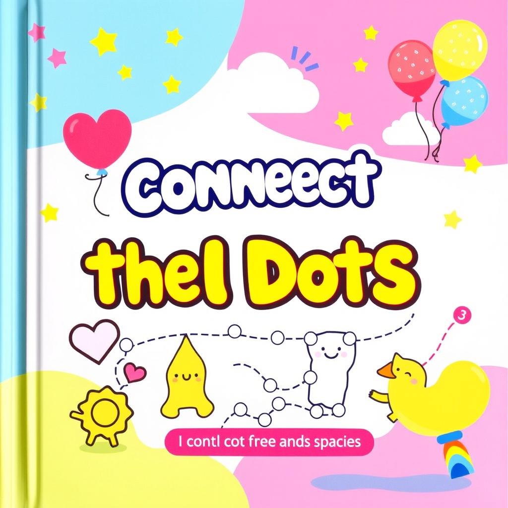 A colorful and eye-catching children's book cover featuring a connect-the-dots theme
