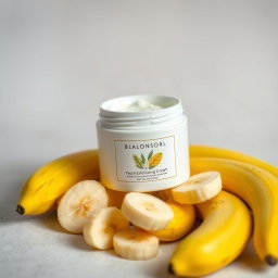A stylish cosmetic jar of facial exfoliating cream, elegantly designed with a smooth, matte finish