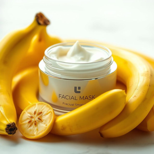 A visually appealing cosmetic facial mask cream jar designed elegantly, featuring a shiny, modern lid