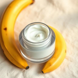 A beautiful cosmetic facial moisturizing cream jar with a glossy, elegant design, placed on a soft, textured background