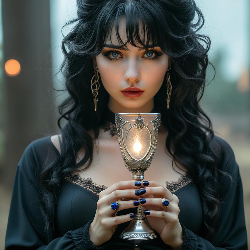 Enchanting Gothic Witch with a Chalice