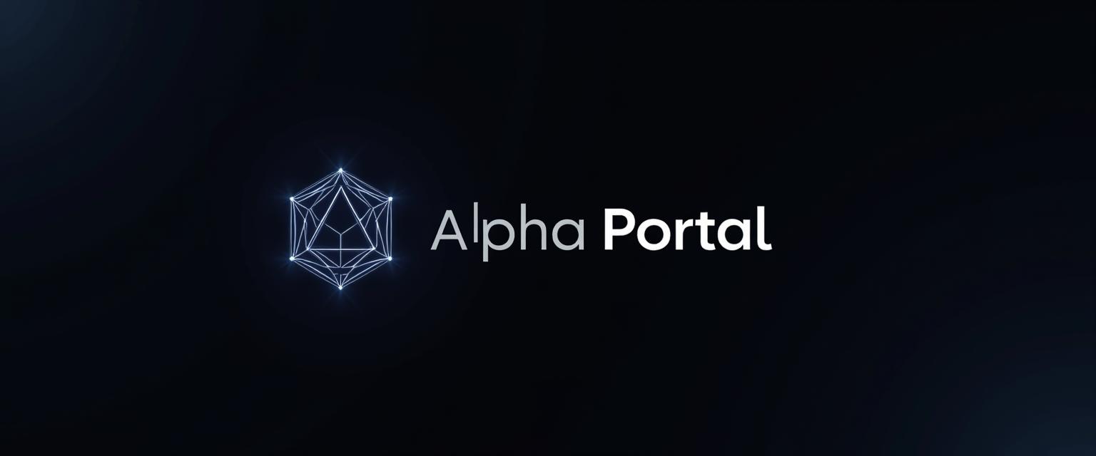 Design a premium Sacred Geometry-style logo for 'Alpha Portal'