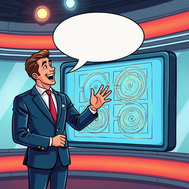Cartoon-Style Vintage Weatherman