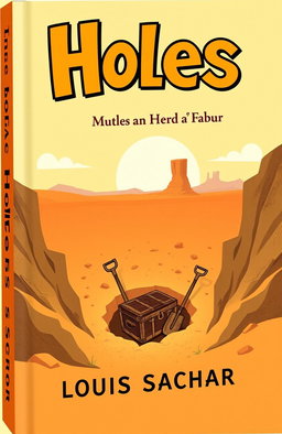A creative and eye-catching book cover design for 'Holes' by Louis Sachar