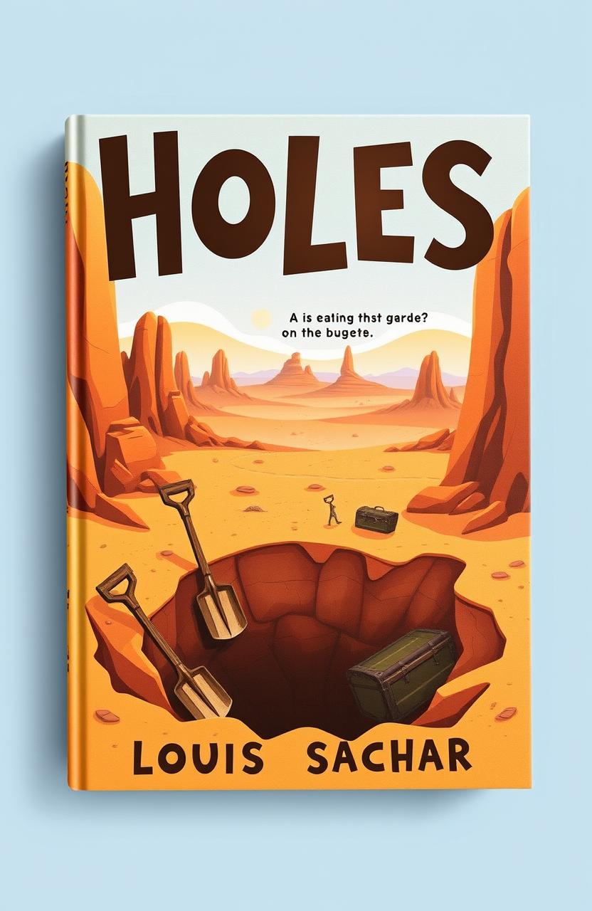 A creative and eye-catching book cover design for 'Holes' by Louis Sachar