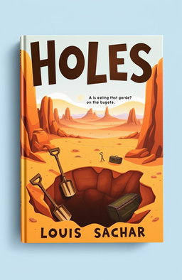 A creative and eye-catching book cover design for 'Holes' by Louis Sachar