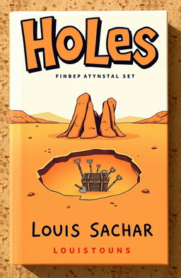 A creative and eye-catching book cover design for 'Holes' by Louis Sachar