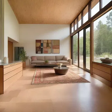 The spacious and open floor plan of the modern house allowed for easy ambulation between rooms.