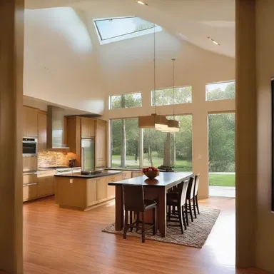 The spacious and open floor plan of the modern house allowed for easy ambulation between rooms.