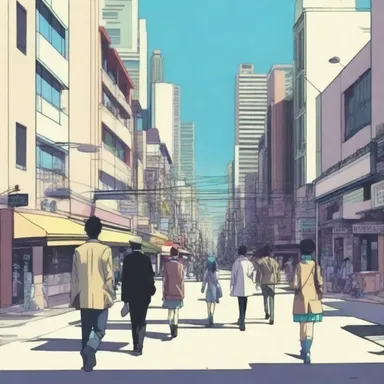 In the popular anime series, the characters often ambulate gracefully through bustling cityscapes.