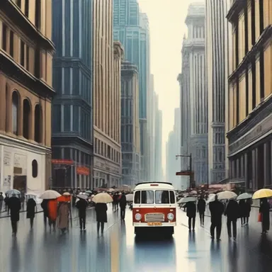 The artist's depiction of city streets captured the essence of urban ambulation in a mesmerizing way.