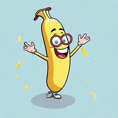 The cartoon character comically ambulated while slipping on a banana peel, drawing laughter from the audience.