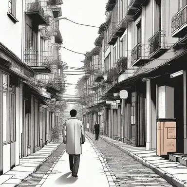 As the protagonist of the novel returned to his childhood hometown, he reminisced about ambulating the familiar streets of his youth.