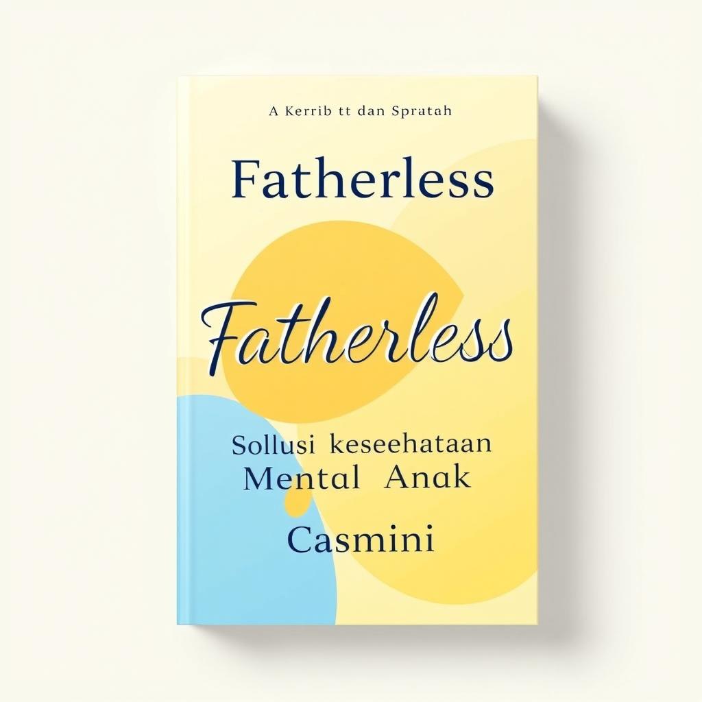 A visually engaging book cover design featuring the main title 'Fatherless' at the top, with the subtitle 'Solusi Kesehatan Mental Anak' directly below it in a clear, elegant font