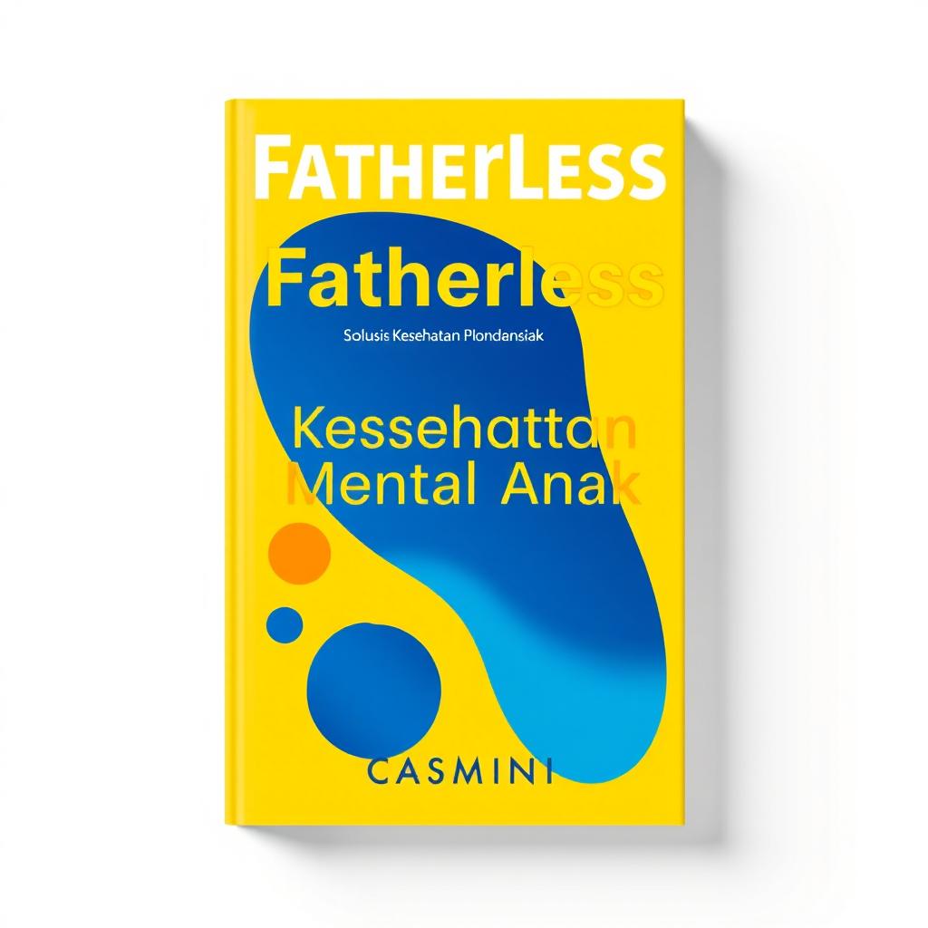 A striking book cover design featuring the main title 'Fatherless' at the top, alongside the subtitle 'Solusi Kesehatan Mental Anak' positioned below it in a modern and readable font